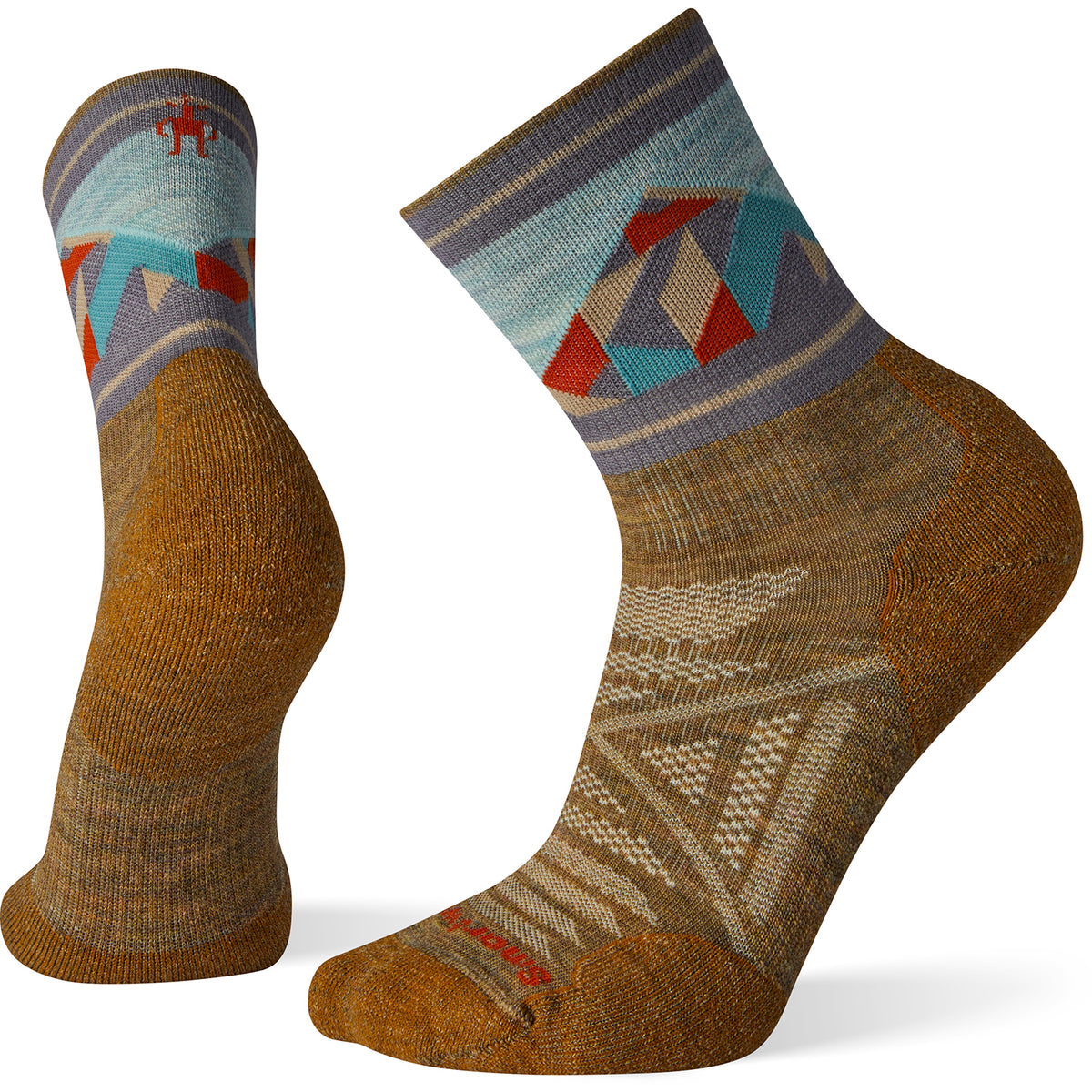 Smartwool PhD® Outdoor Light Pattern Mid Crew Socks - Unisex Desert Sand