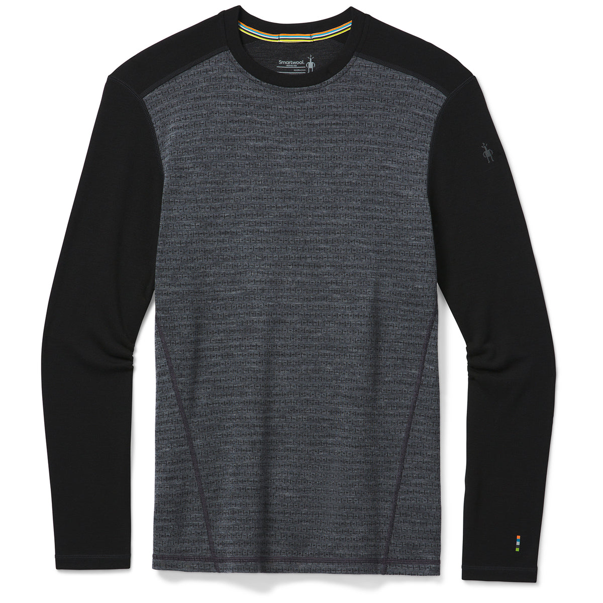 Smartwool Merino 250 Base Layer Pattern Crew Top - Men's Medium Grey Tick Stitch