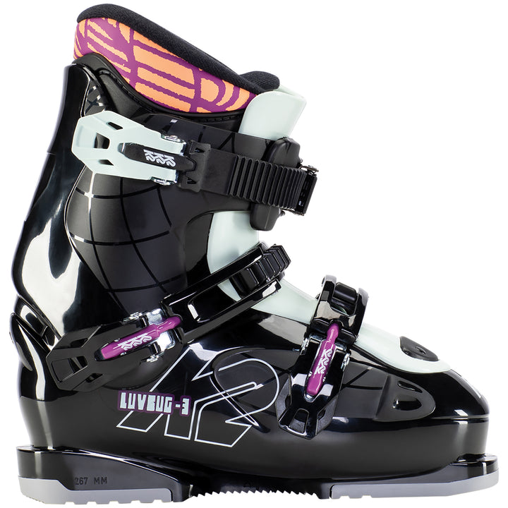 K2 Luvbug 3 Ski Boots - Girls' 2023 Black/Mint/Purple