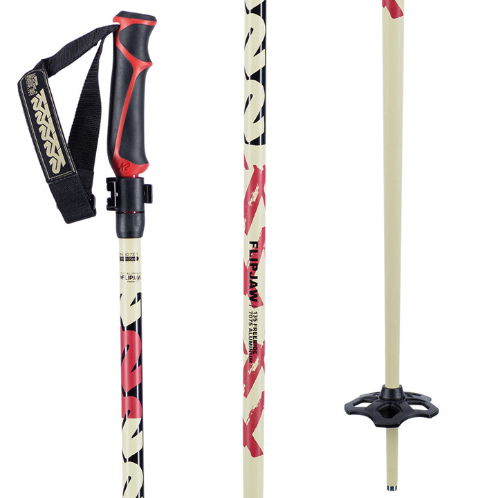 K2 Freeride Flipjaw Adjustable Ski Poles 2021 Sand