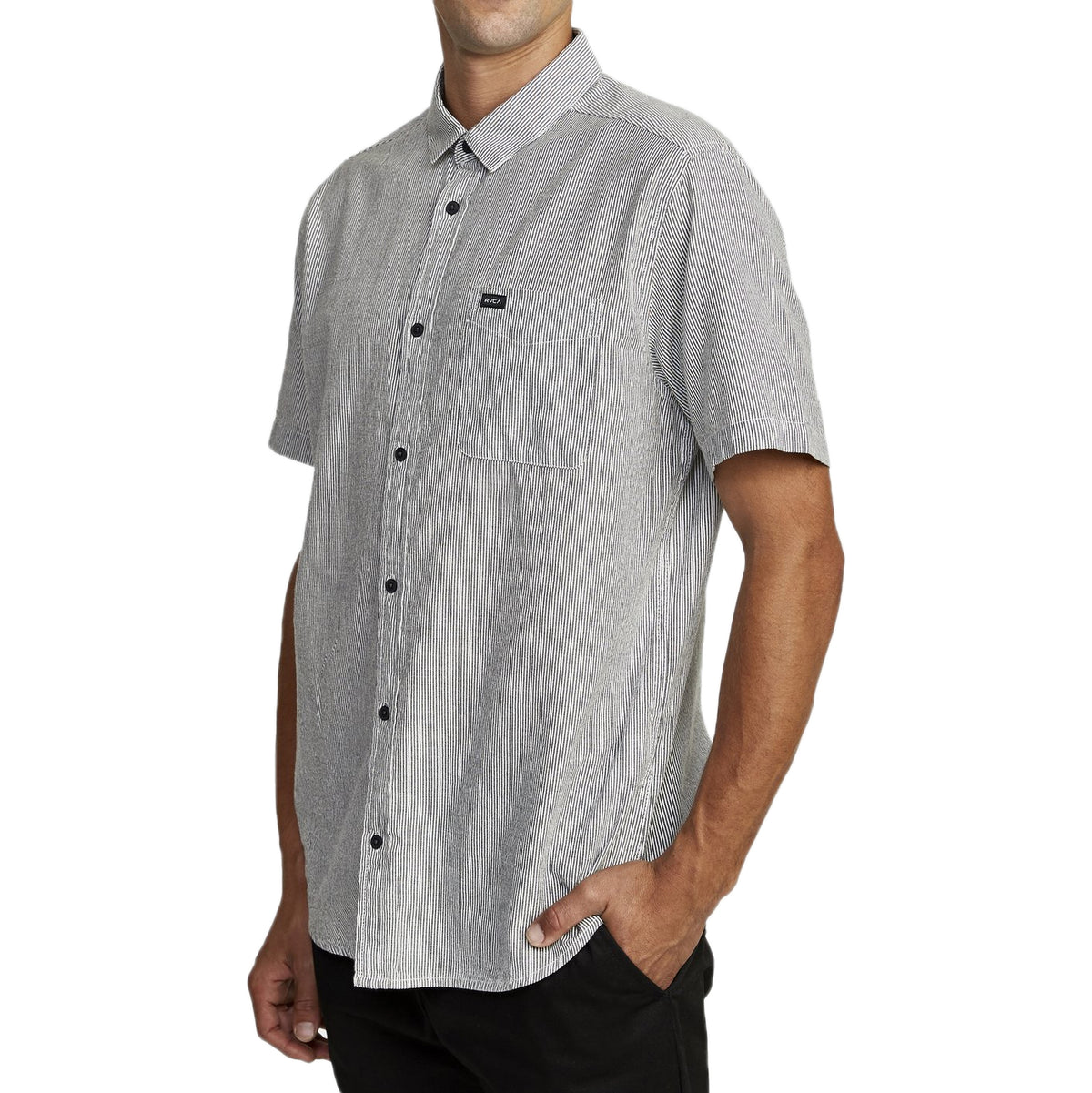 RVCA Endless Seersucker Short-Sleeve Shirt Black