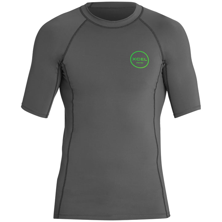 XCEL Premium Stretch Short Sleeve Performance Fit Rashguard Gunmetal