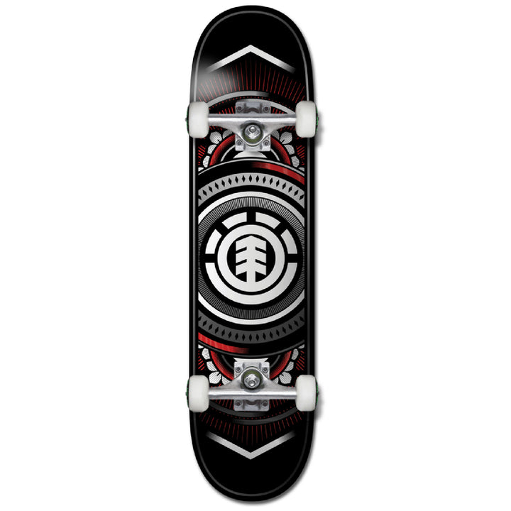 Element Hatched Red Silver 7.7 Skateboard Complete