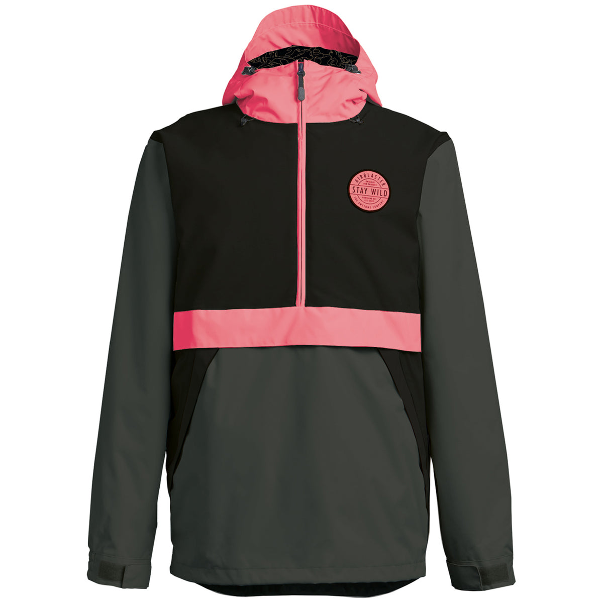 Airblaster Trenchover Jacket Black Hot Coral