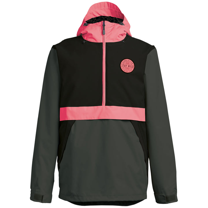 Airblaster Trenchover Jacket Black Hot Coral