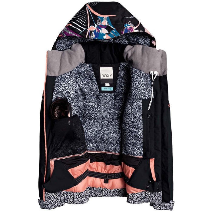 Roxy Pop Snow Meridian Jacket - Women's True Black Pop Flowers