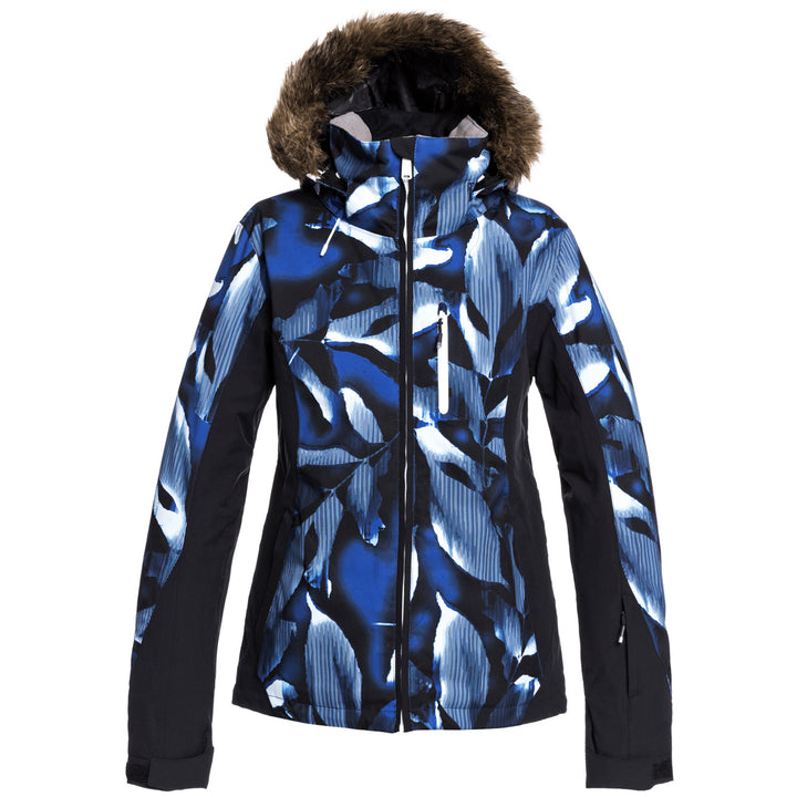 Roxy Jet Ski Premium Jacket - Women's Mazarine Blue Striped Leaves