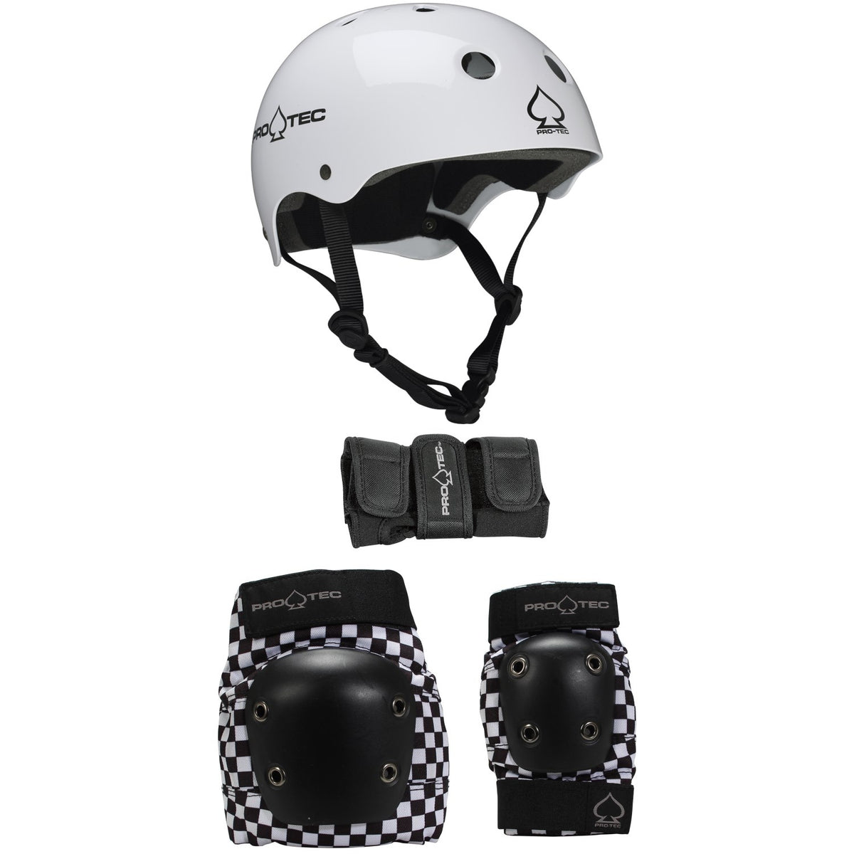 Pro-Tec Classic Skateboard Helmet + Street Gear Junior Skateboard Pads