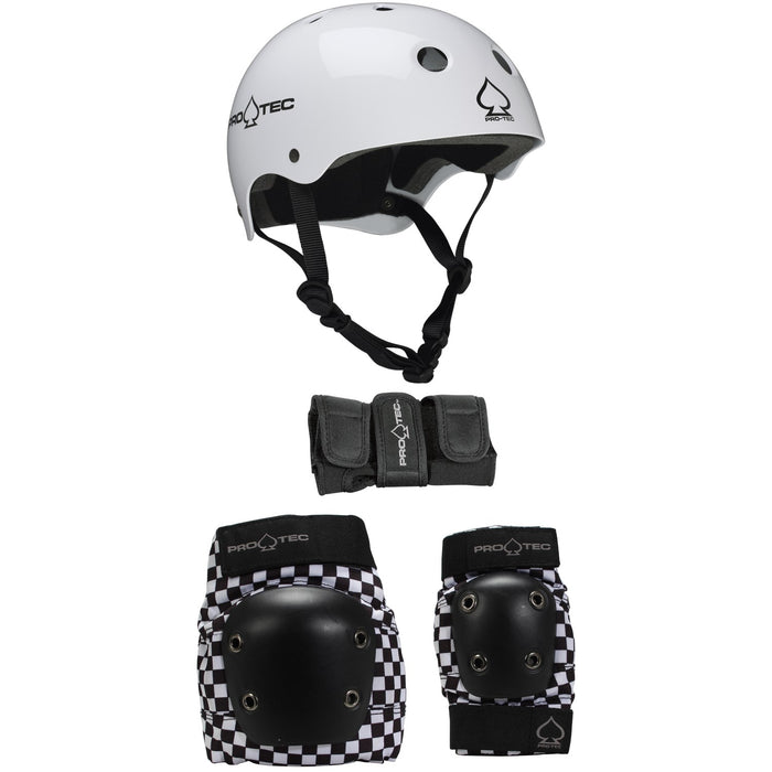 Pro-Tec Classic Skateboard Helmet + Street Gear Junior Skateboard Pads