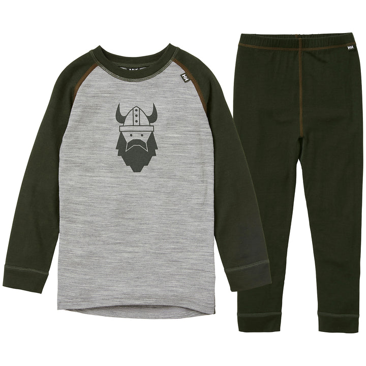 Helly Hansen HH Merino Mid Baselayer Set - Little Kids' Pine Green