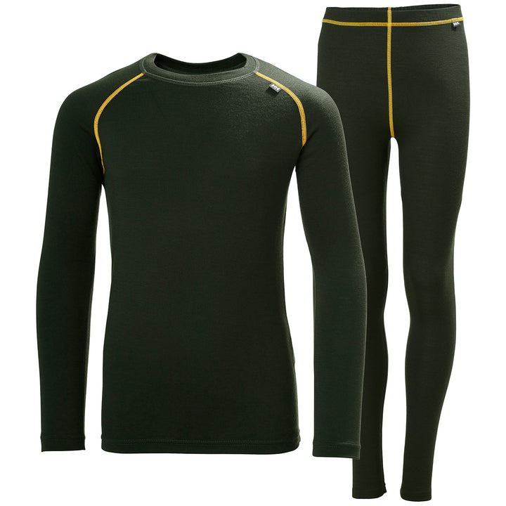 Helly Hansen HH Merino Mid Baselayer Set - Kids' Pine Green