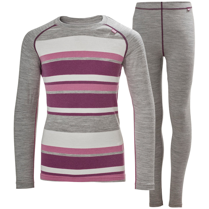 Helly Hansen HH Merino Mid Baselayer Set - Kids' Magenta Haze
