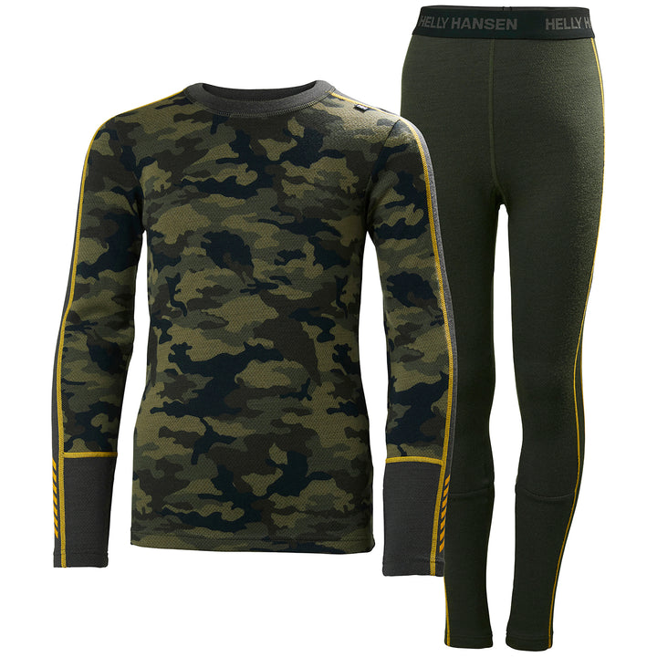 Helly Hansen Lifa Merino Midweight Baselayer Set - Kids' Pine Green