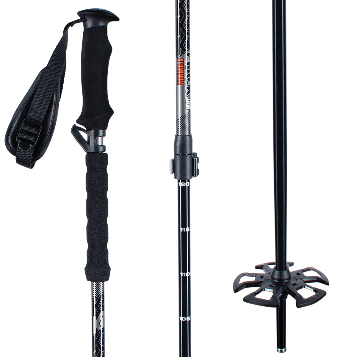K2 Lockjaw Aluminum EVA Adjustable Ski Poles 2021
