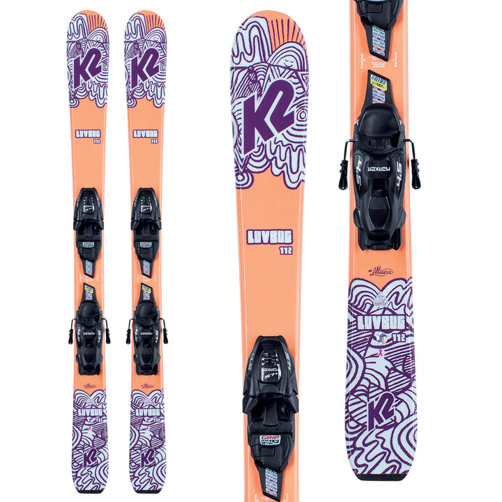 K2 Luv Bug Skis + FDT 4.5 Bindings - Toddler Girls' 2022
