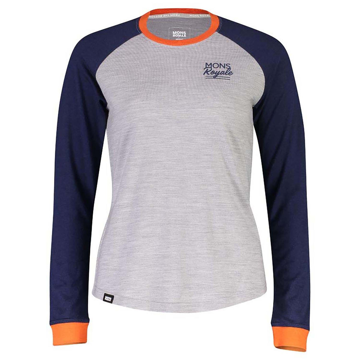 MONS ROYALE The Go To Raglan Top - Women's Navy/Grey Marl