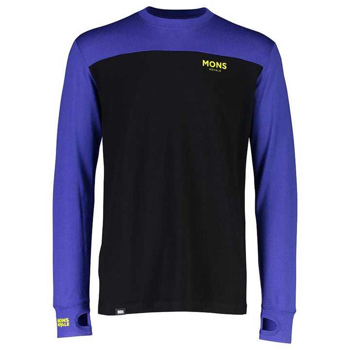 MONS ROYALE Yotei Tech Long Sleeve Top - Men's Ultra Blue/Black