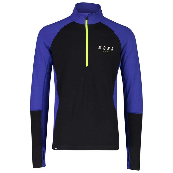 MONS ROYALE Olympus 3.0 Half Zip Long Sleeve Top - Men's Ultra Blue/Black