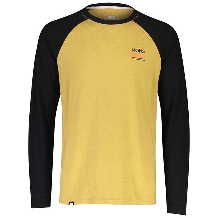 MONS ROYALE The Go To Raglan Long Sleeve Top - Men's Black/Desert