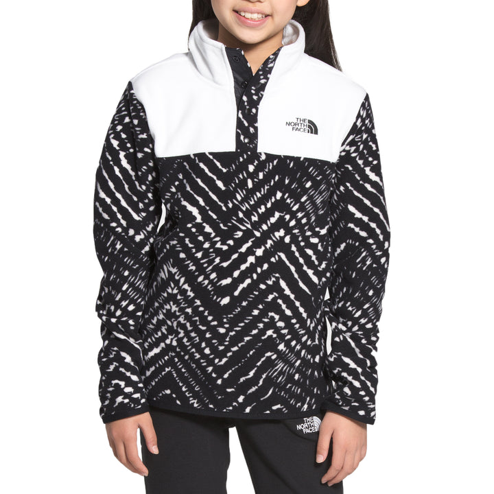 The North Face Glacier 1/4 Snap Pullover - Kids' TNF Black Shibori Chevron Print