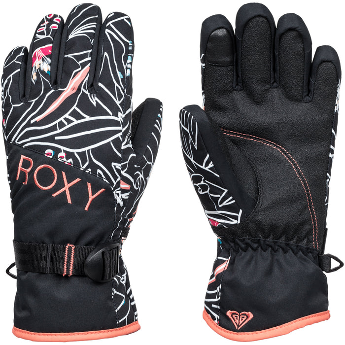 Roxy Jetty Gloves - Girls' True Black Outlines