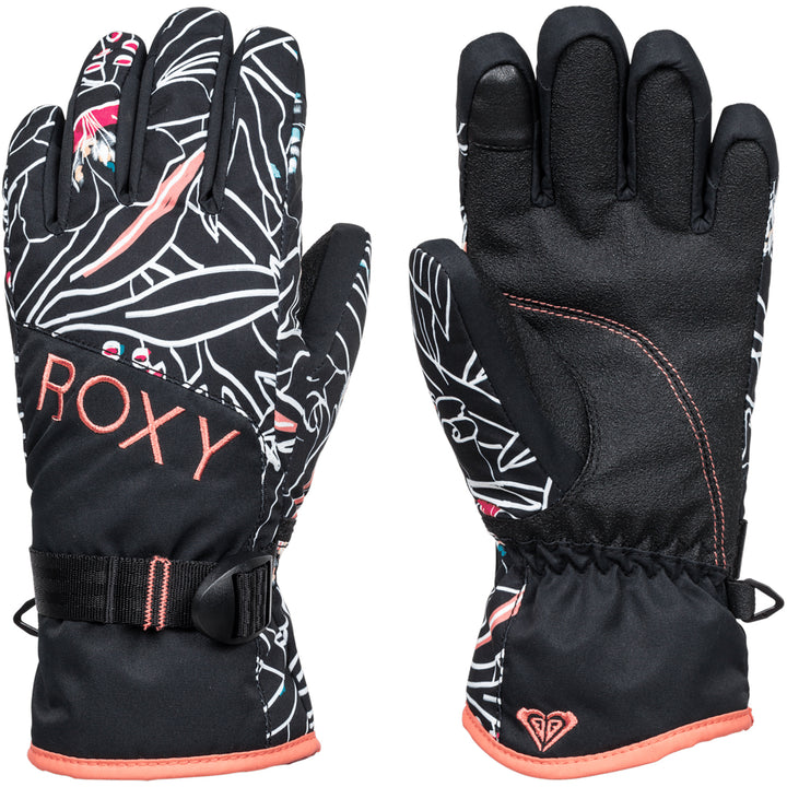 Roxy Jetty Gloves - Girls' True Black Outlines