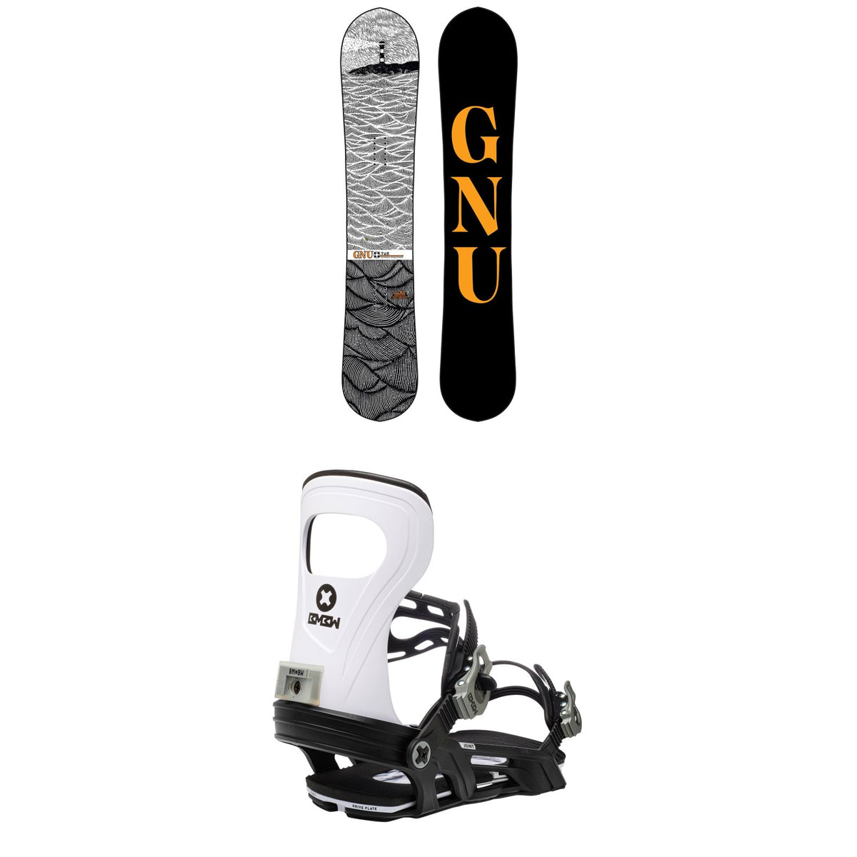 GNU T2B Snowboard + Bent Metal Joint Snowboard Bindings 2021