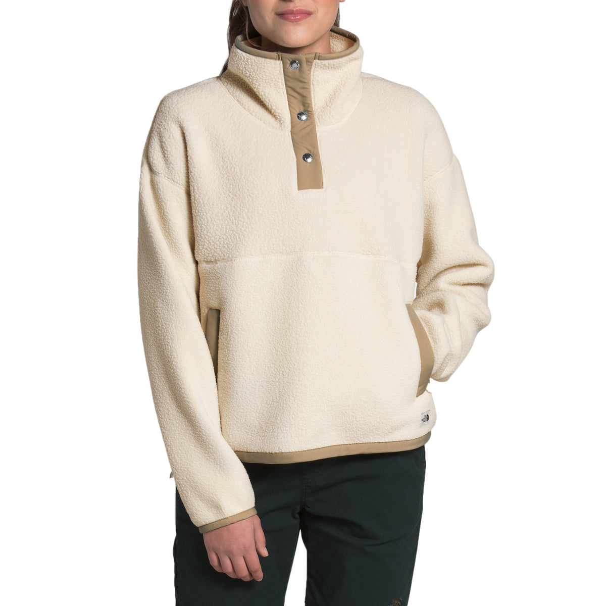 The North Face Cragmont 1/4 Snap Fleece - Women's Bleached Sand/Hawthorne Khaki