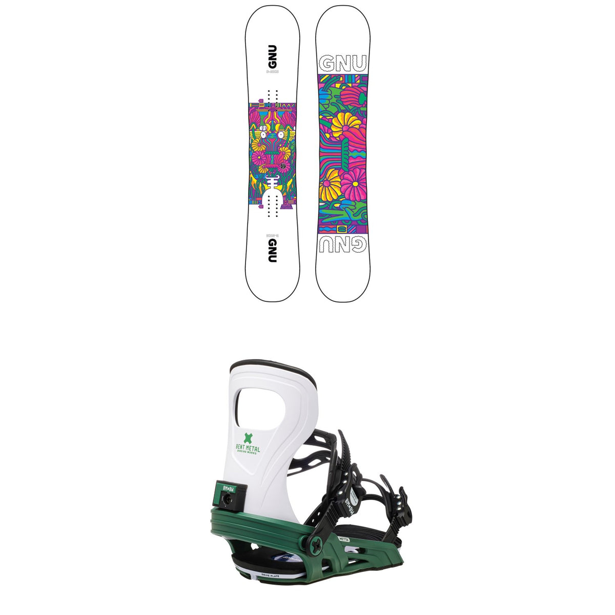 GNU Asym B-Nice BTX Snowboard + Bent Metal Metta Snowboard Bindings - Women's 2021