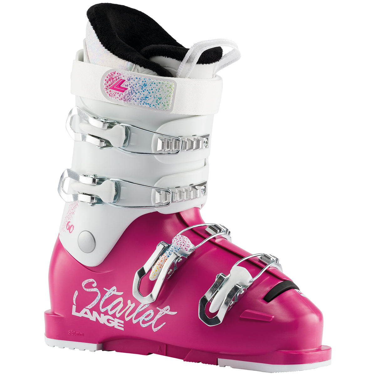 Lange Starlet 60 Ski Boots - Girls' 2022 Magenta/Sparkle White