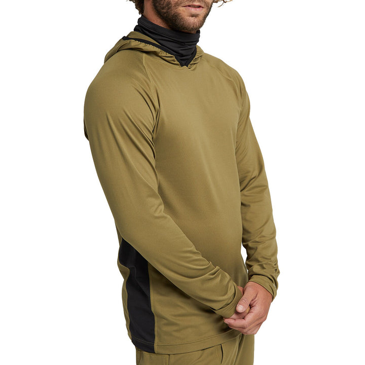 Burton Midweight X Long Neck Hooded Base Layer Top Martini Olive/True Black