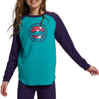 Burton Midweight Base Layer Tech T-Shirt - Kids' Dynasty Green/Parachute Purple::Dynasty Green/Parachute Purple