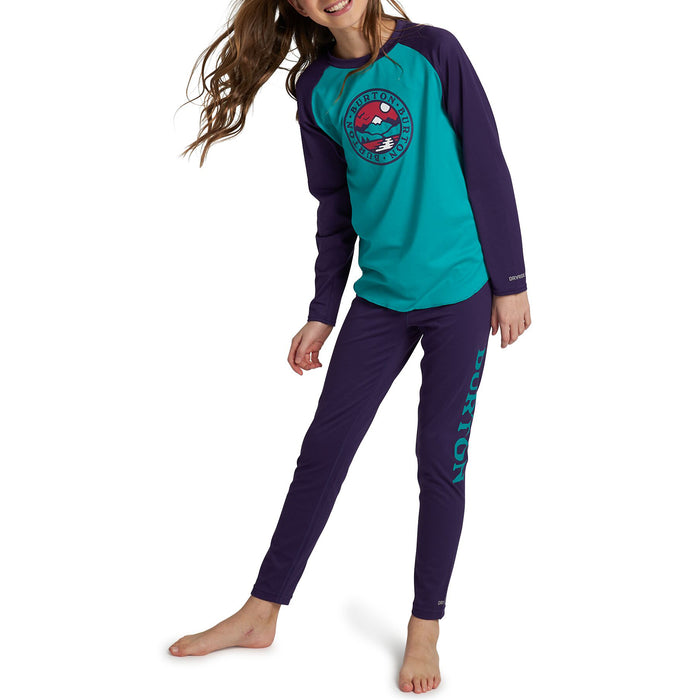 Burton Midweight Base Layer Tech T-Shirt - Kids' Dynasty Green/Parachute Purple