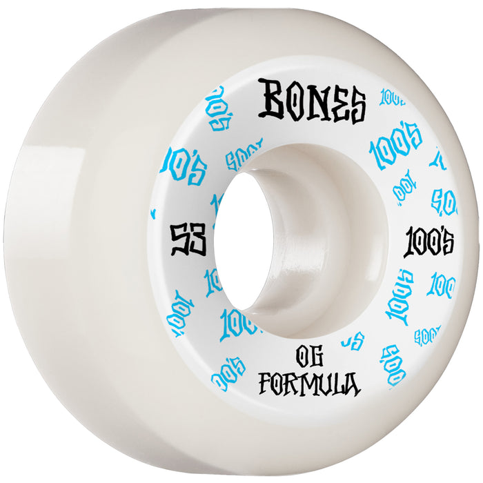Bones 100s #3 OG Formula V5 White Skateboard Wheels