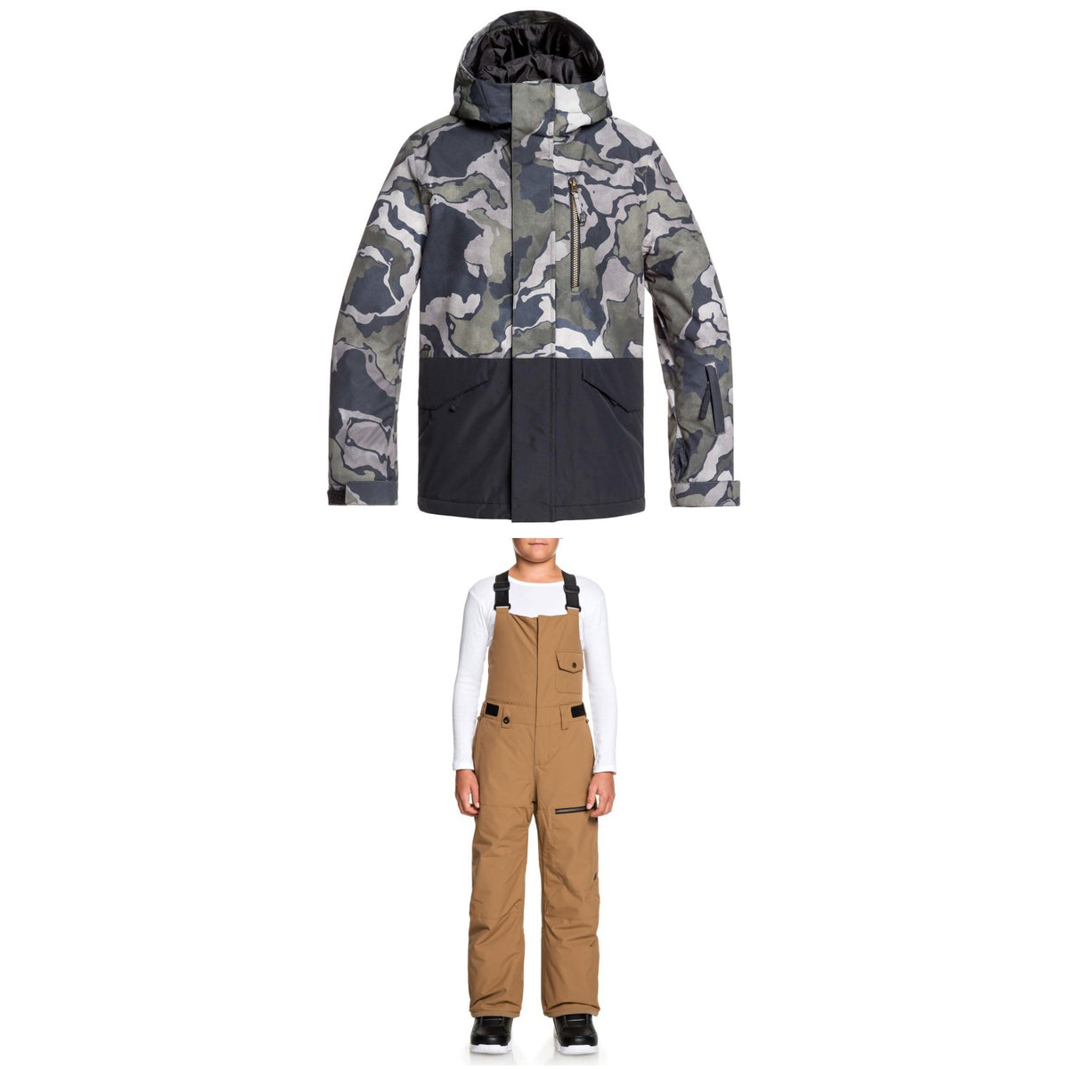 Quiksilver Mission Block Jacket + Utility Bibs - Big Boys'