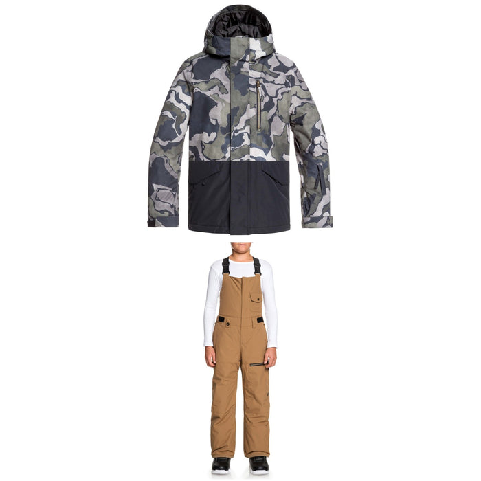 Quiksilver Mission Block Jacket + Utility Bibs - Big Boys'