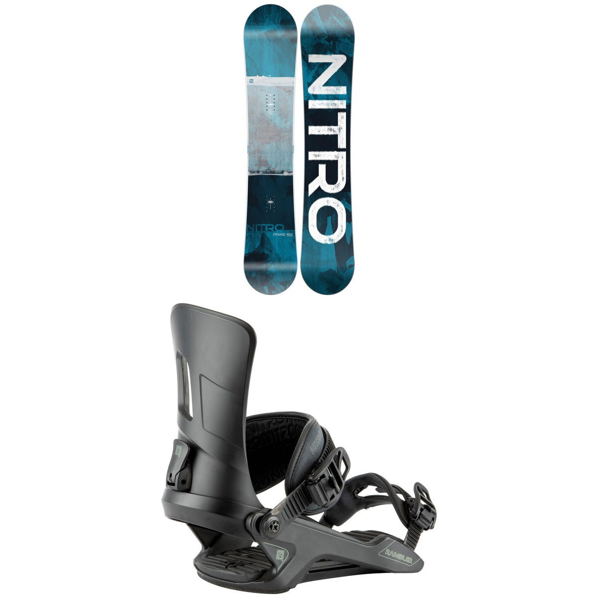 Nitro Prime Overlay Snowboard + Rambler Snowboard Bindings 2021