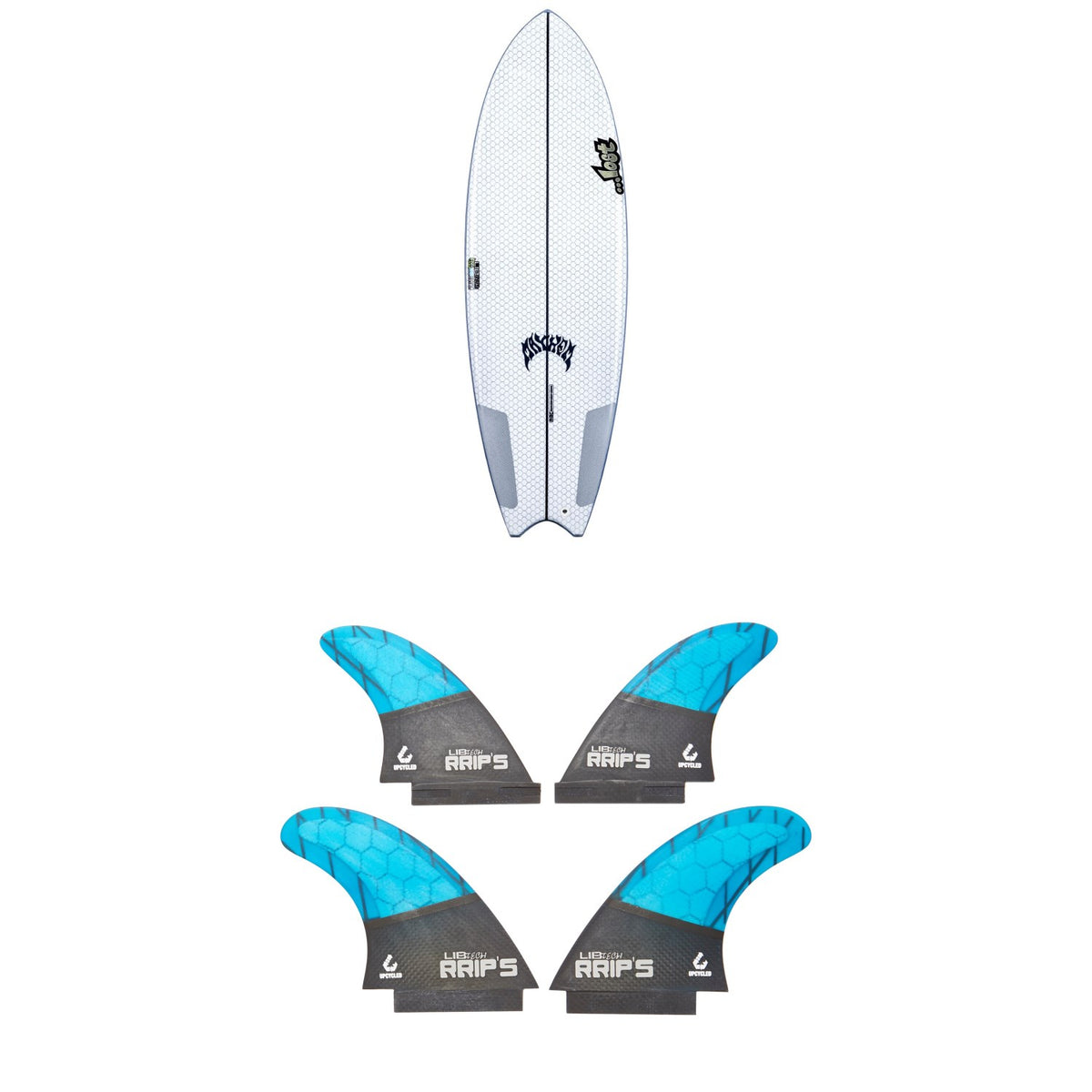 Lib Tech x Lost Puddle Fish Surfboard + Lib Tech Quad Fin Set