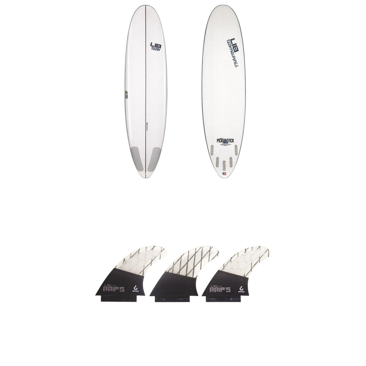 Lib Tech Pickup Stick Surfboard + Lib Tech Tri Medium Fin Set