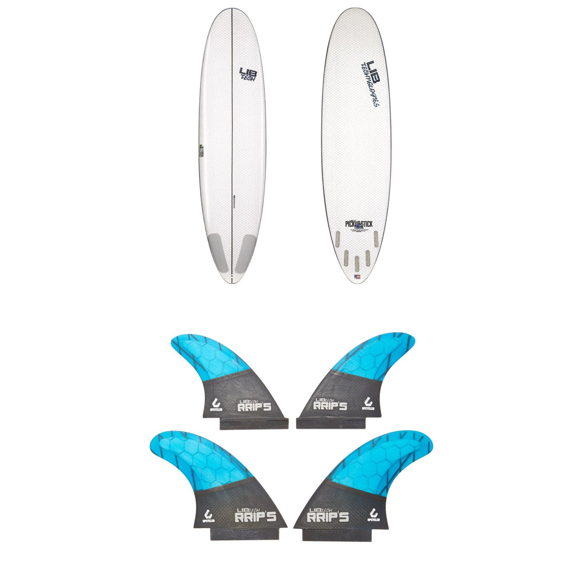 Lib Tech Pickup Stick Surfboard + Lib Tech Quad Fin Set