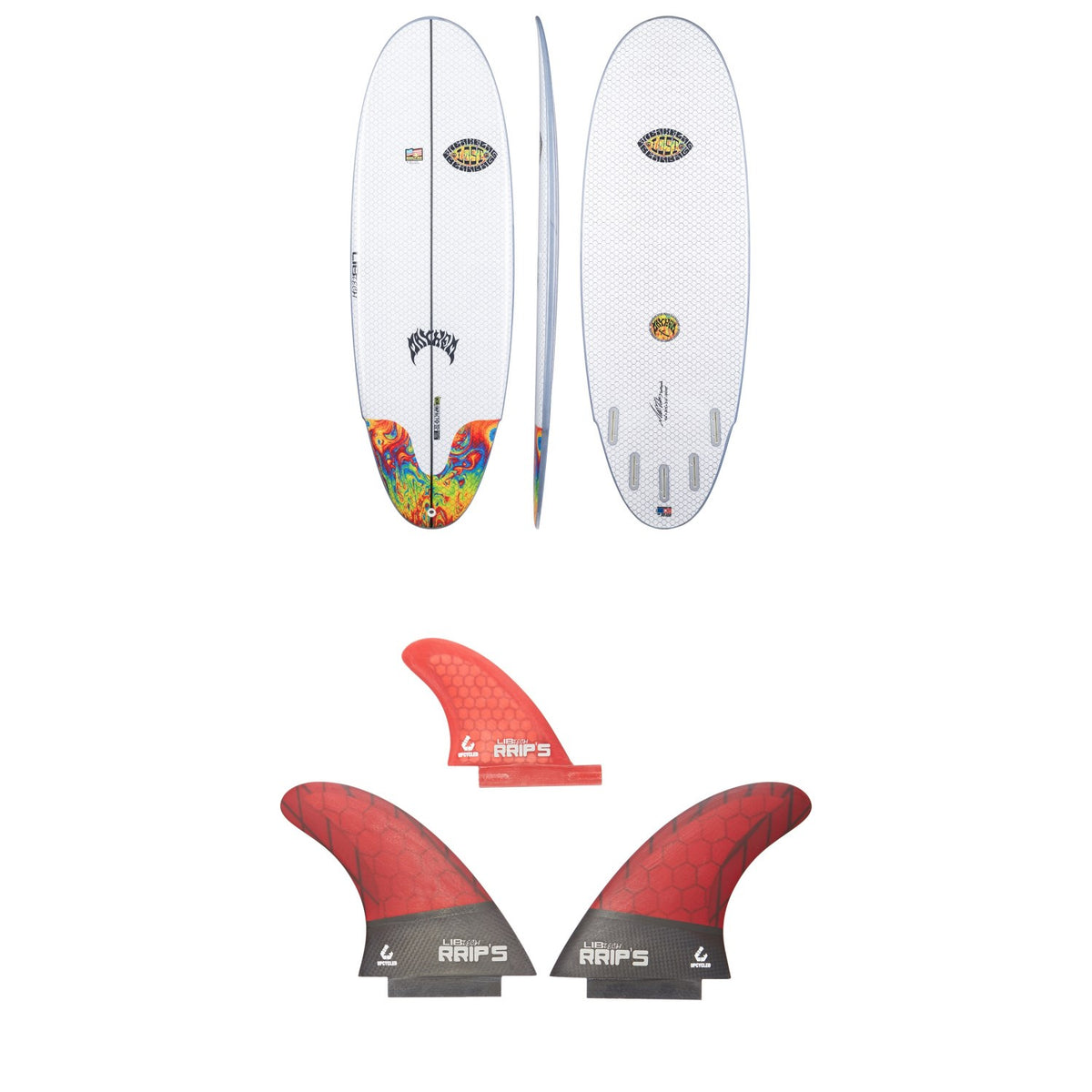 Lib Tech x Lost Freak Flag Bean Bag Surfboard + Lib Tech Twin + Trailer Fin Set