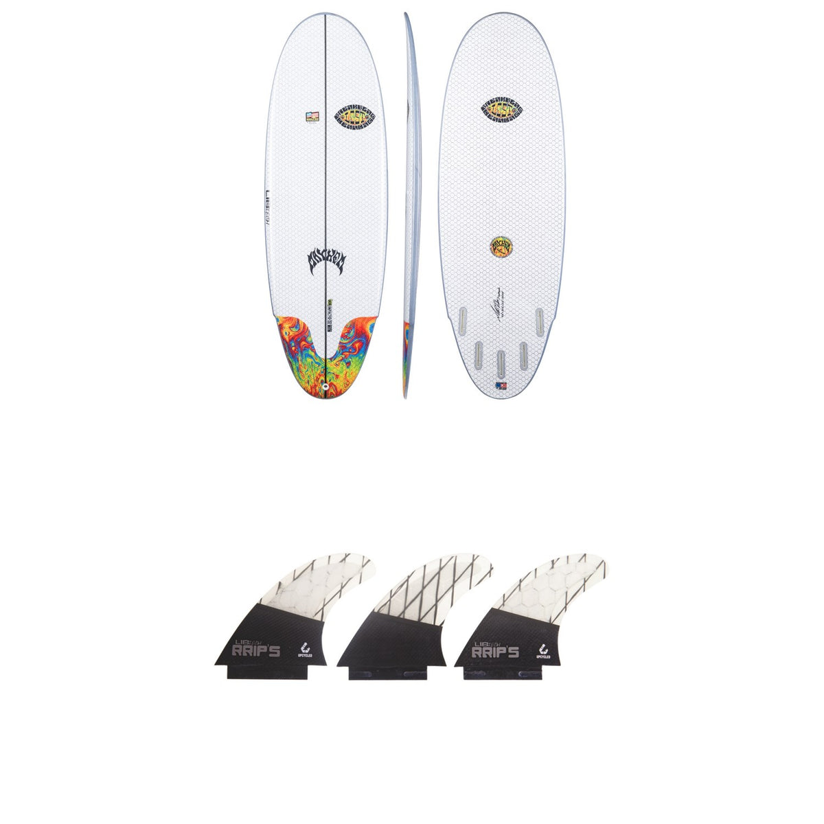 Lib Tech x Lost Freak Flag Bean Bag Surfboard + Lib Tech Tri Medium Fin Set