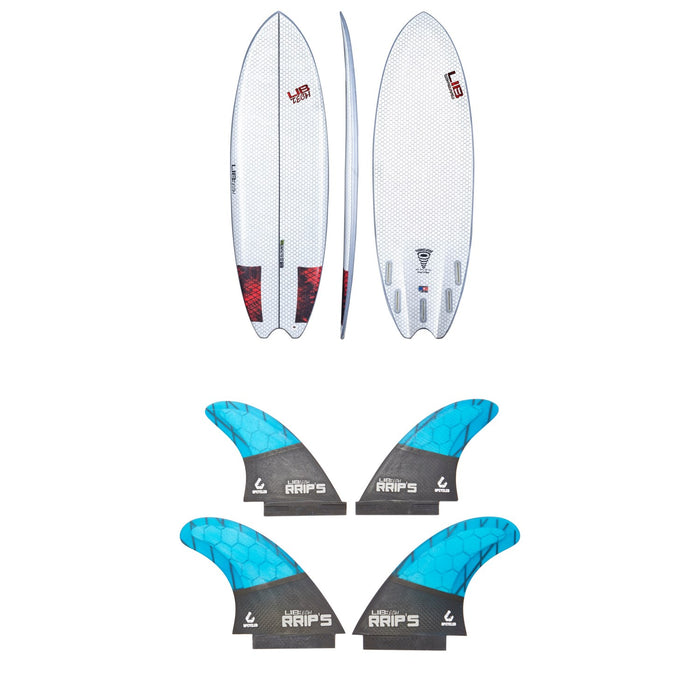Lib Tech Funnelator Surfboard + Lib Tech Quad Fin Set
