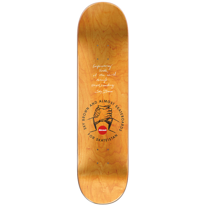 Almost Sky Brown Skateistan Double Dove R7 8.0 Skateboard Deck