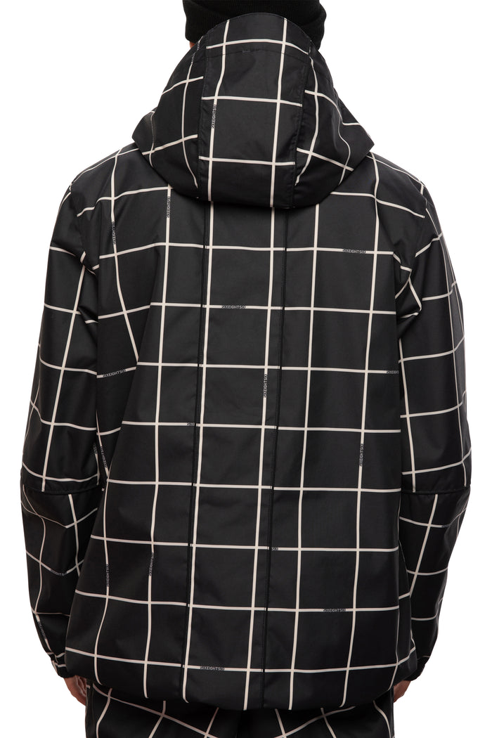 686 Home Anorak Jacket Black Grid