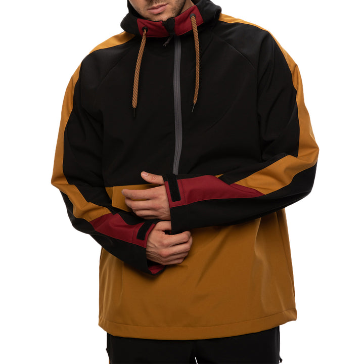 686 Waterproof Anorak Jacket Golden Brown Colorblock