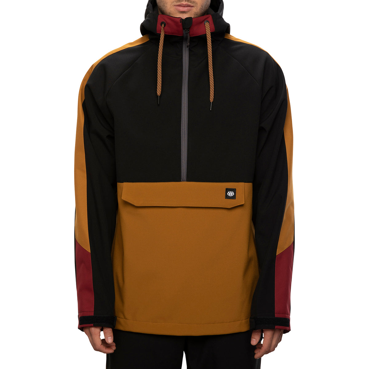 686 Waterproof Anorak Jacket Golden Brown Colorblock