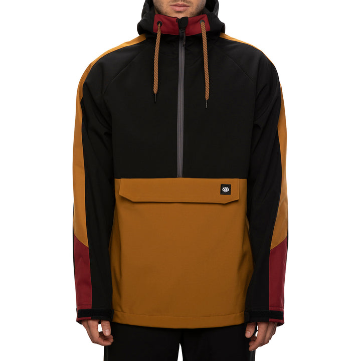 686 Waterproof Anorak Jacket Golden Brown Colorblock