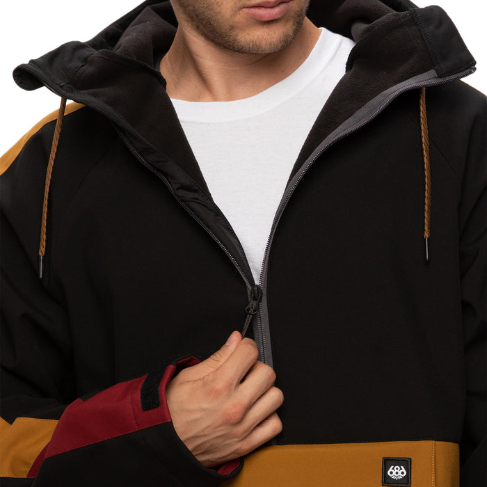 686 Waterproof Anorak Jacket Golden Brown Colorblock