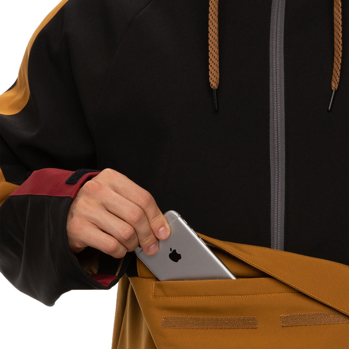 686 Waterproof Anorak Jacket Golden Brown Colorblock